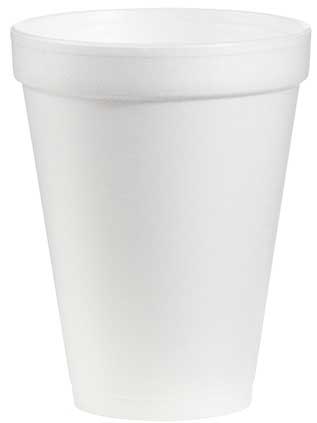 Dart Container J Cup Expanded Polystyrene Foam White Space Saver Cup, 12 Ounce -- 1000 per case