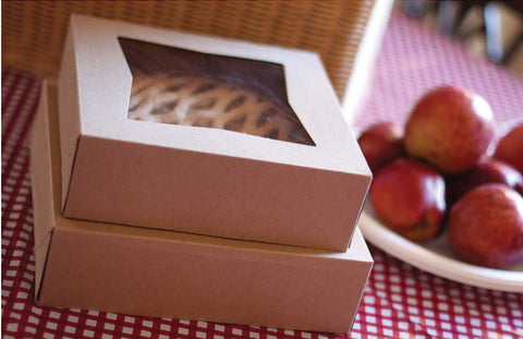 Southern Champion Tray Kraft Paper 2 Corner Window Box, 9 x 9 x 2.5 inch -- 200 per case